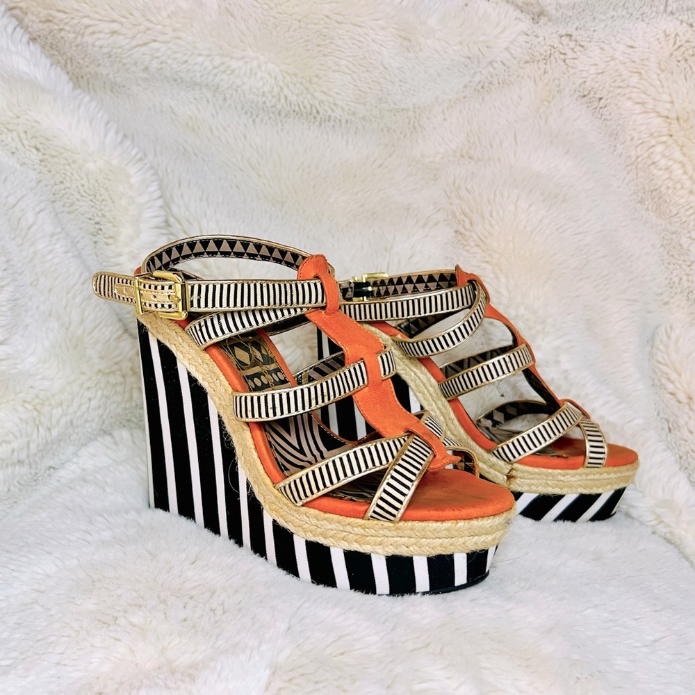 ✨🍊 Fun + Funky Striped Jessica Simpson Wedge Heels 🍊✨